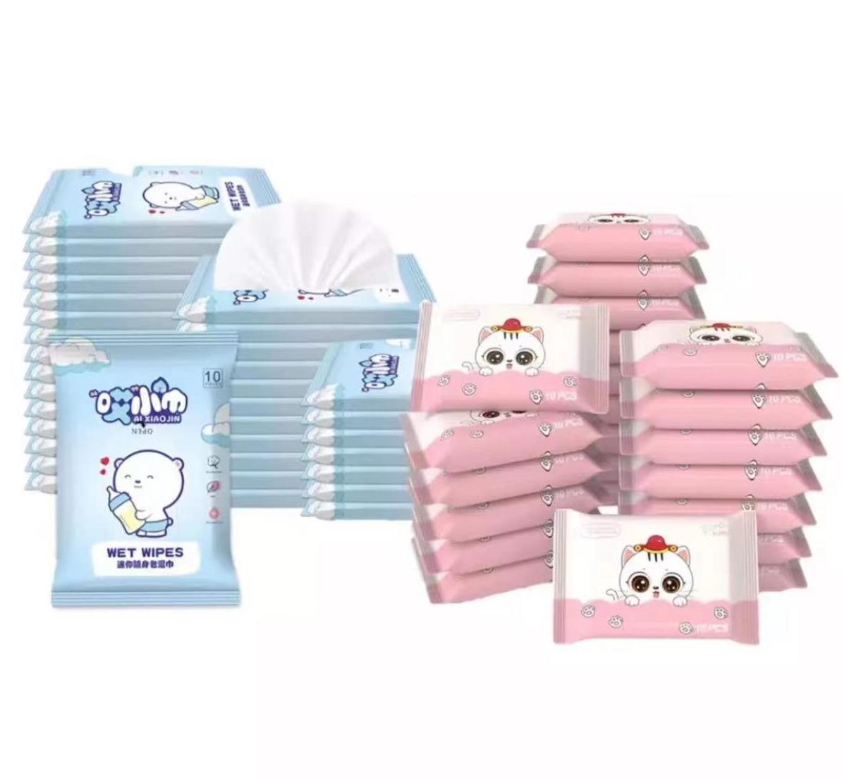 Korean Cute 10pcs/pack of Pocket Size Wet Wipes Tissue Wet towel Non