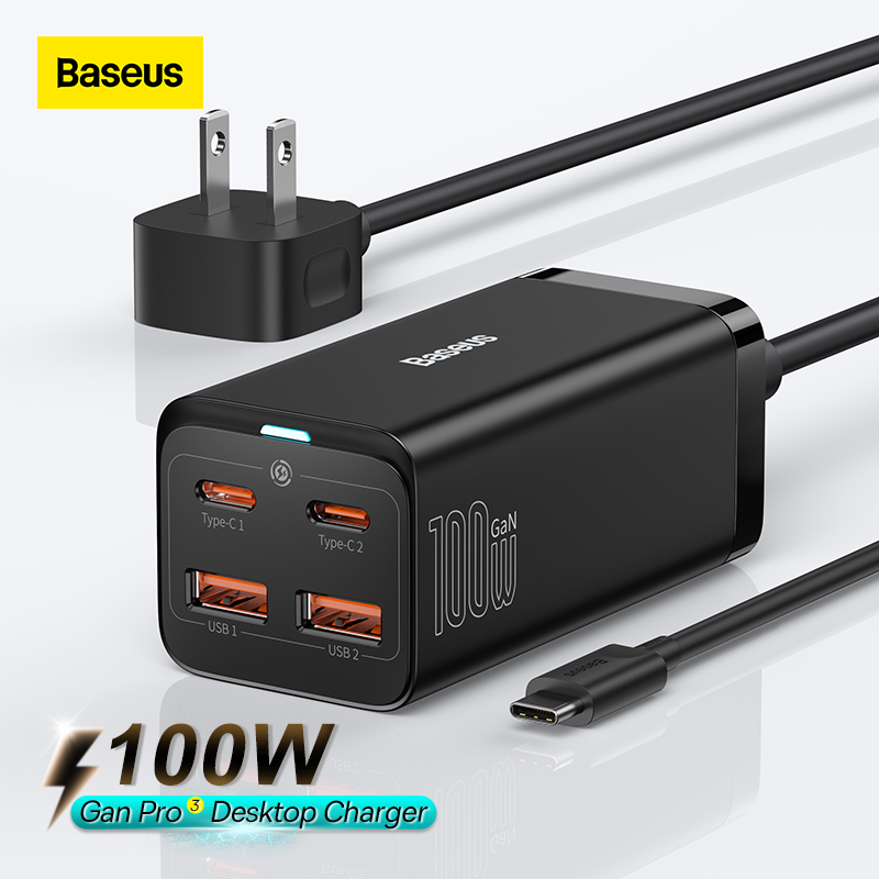 Baseus 100W GaN3 Pro USB C Charger 4-Ports Desktop Fast Charger