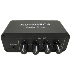 Multi-Source RCA Mixer Stereo Audio Reverberator Audio Switch Switcher 4 Input 2 Output Driver Headphone Volume Control