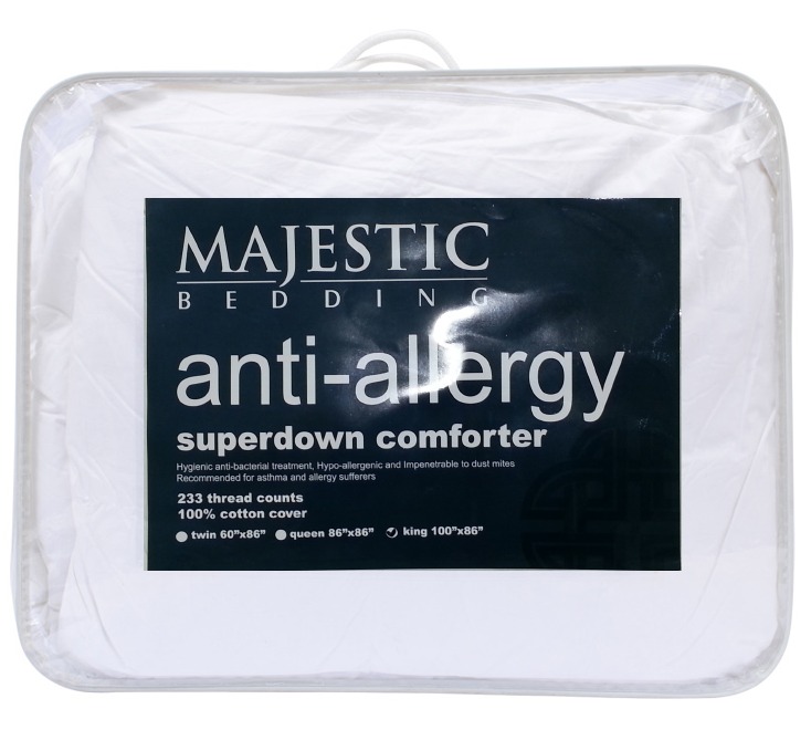 Majestic Bedding AntiAllergy Super Down Duvet Filler KING Baffled Box