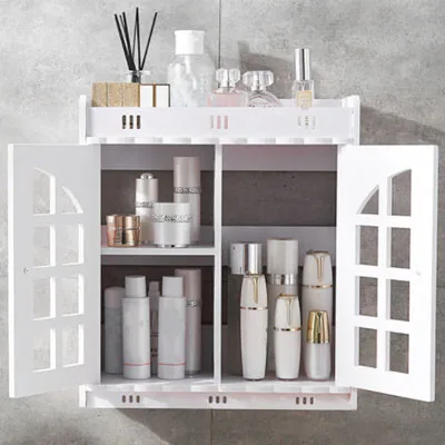 w14- Wall Mounted Bathroom Toilet Storage Cabinet Shelf Cosmetic Storage Rack