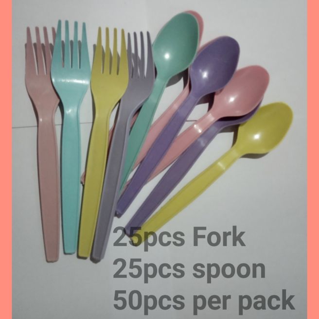 Disposable spoon and fork 50pcs \ Spoon/fork Lazada PH