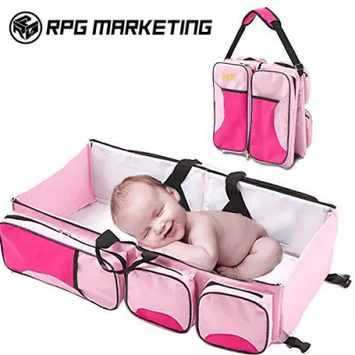 Portable Baby Cribs Newborn Travel Sleep Safety Bag Infant Travel Bed Cot Bags Portable Folding Baby Bed Mummy Bags-Red