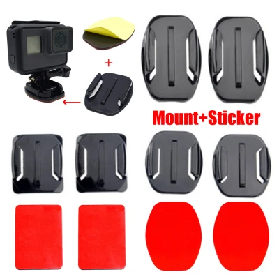 MSRC Sports Car Helmet Camera Holder Flat Curved Mounts Pad Adhesive Sticker