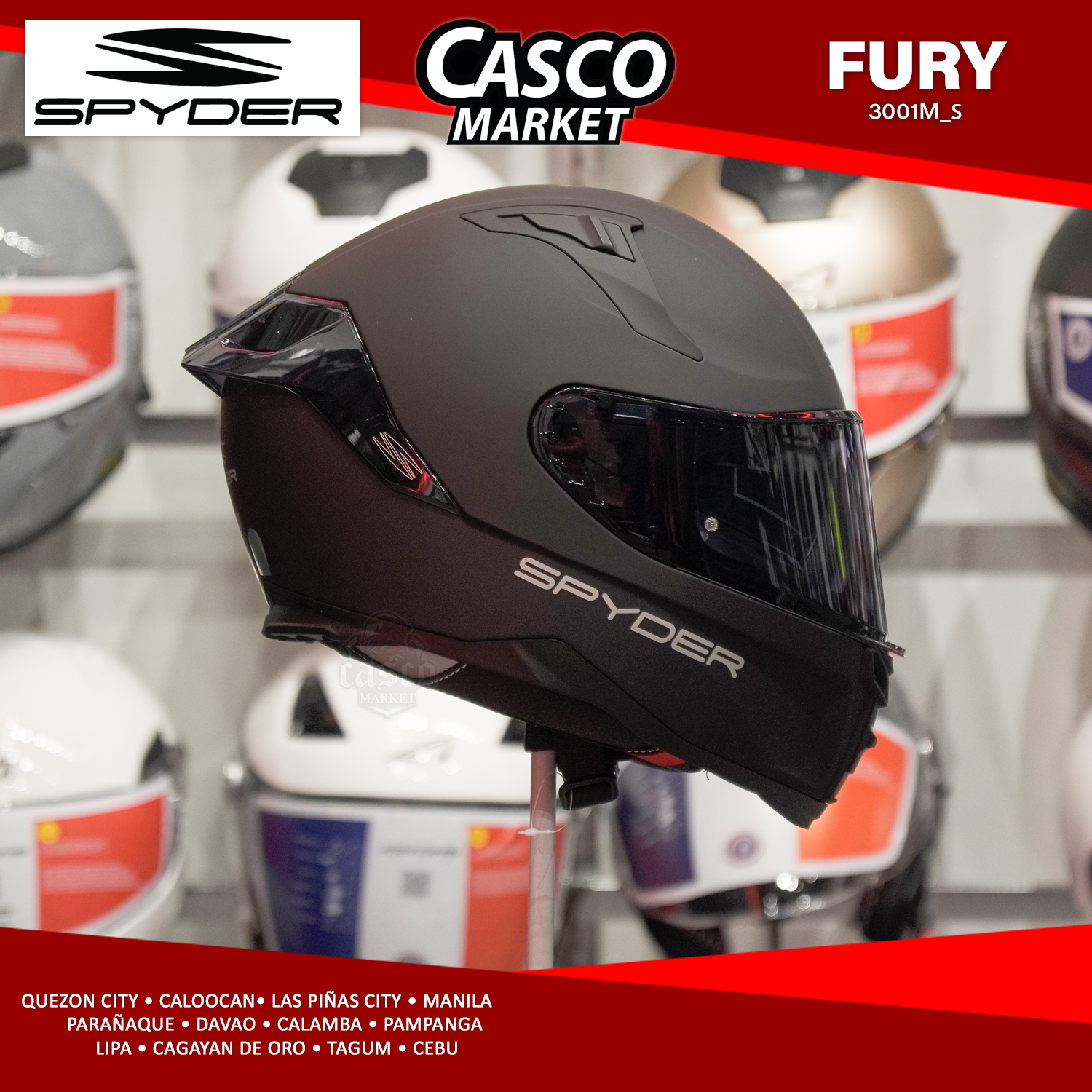 SPYDER FURY PLAIN PD FULL FACE DUAL VISOR MOTORCYCLE HELMET (WHITE