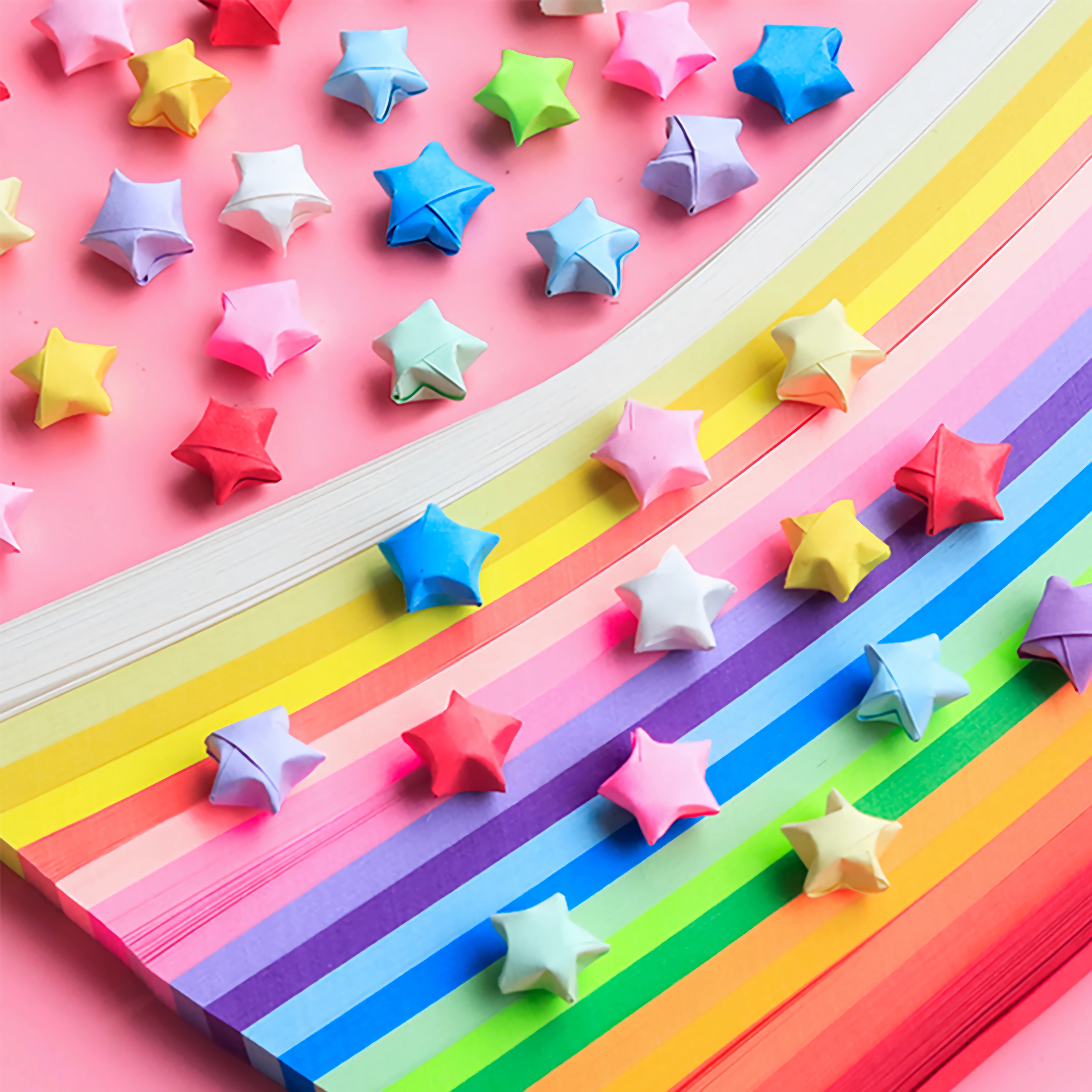 Origami Stars Papers 1000 Paper Strips in Assorted Colors: 10 Colors - 1000 Sheets - Easy Instructions for Origami Lucky Stars