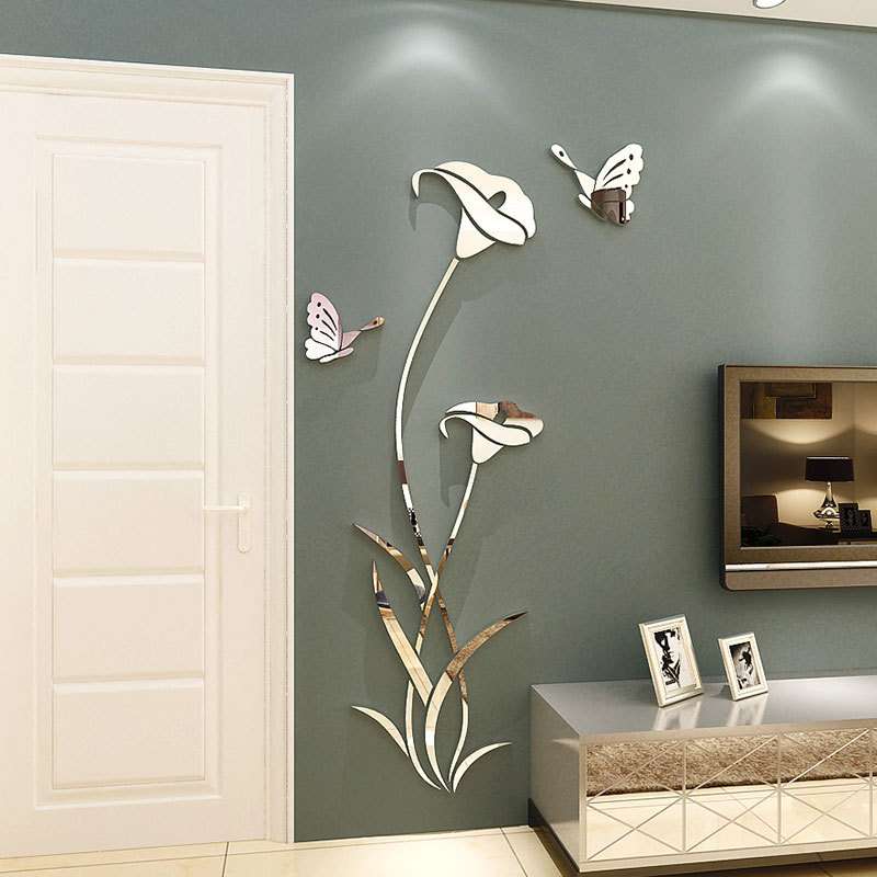 Plum flower 3d Acrylic mirror wall stickers Room bedroom DIY Art wall decor  living room entrance background wall decoration