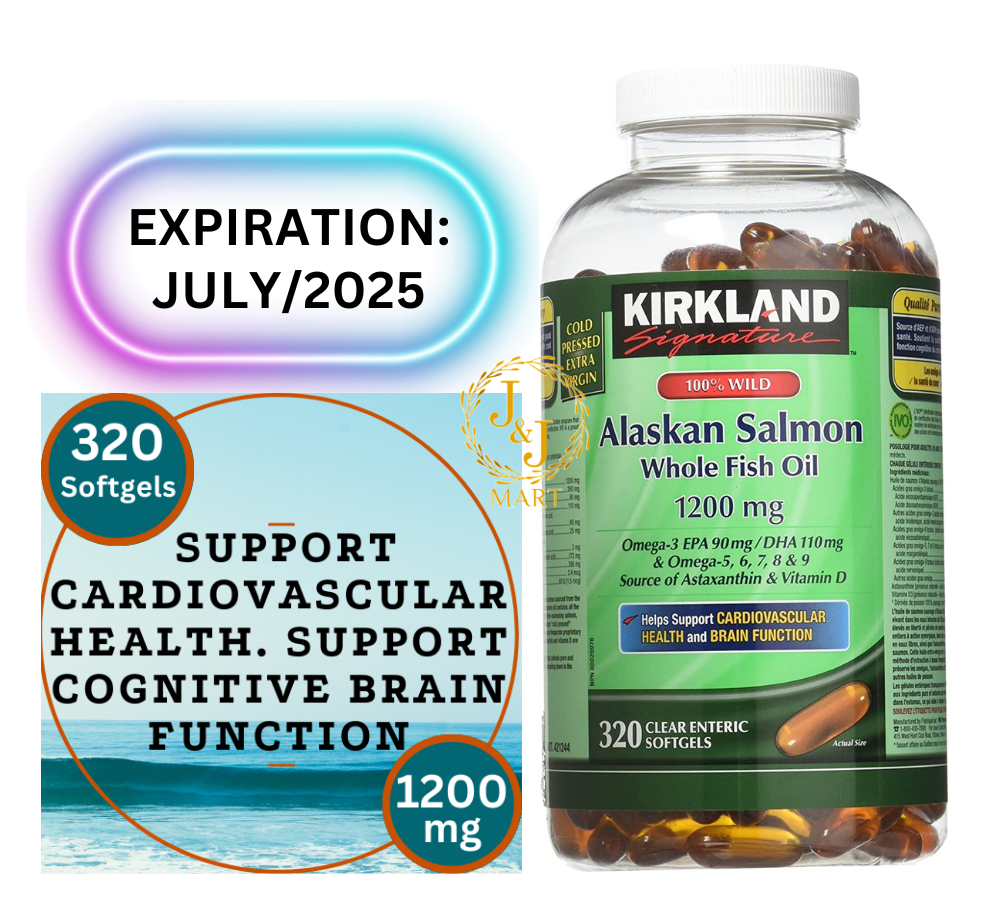 KIRKLAND ALASKAN SALMON whole fish oil 1200 mg, 320 softgel Lazada PH
