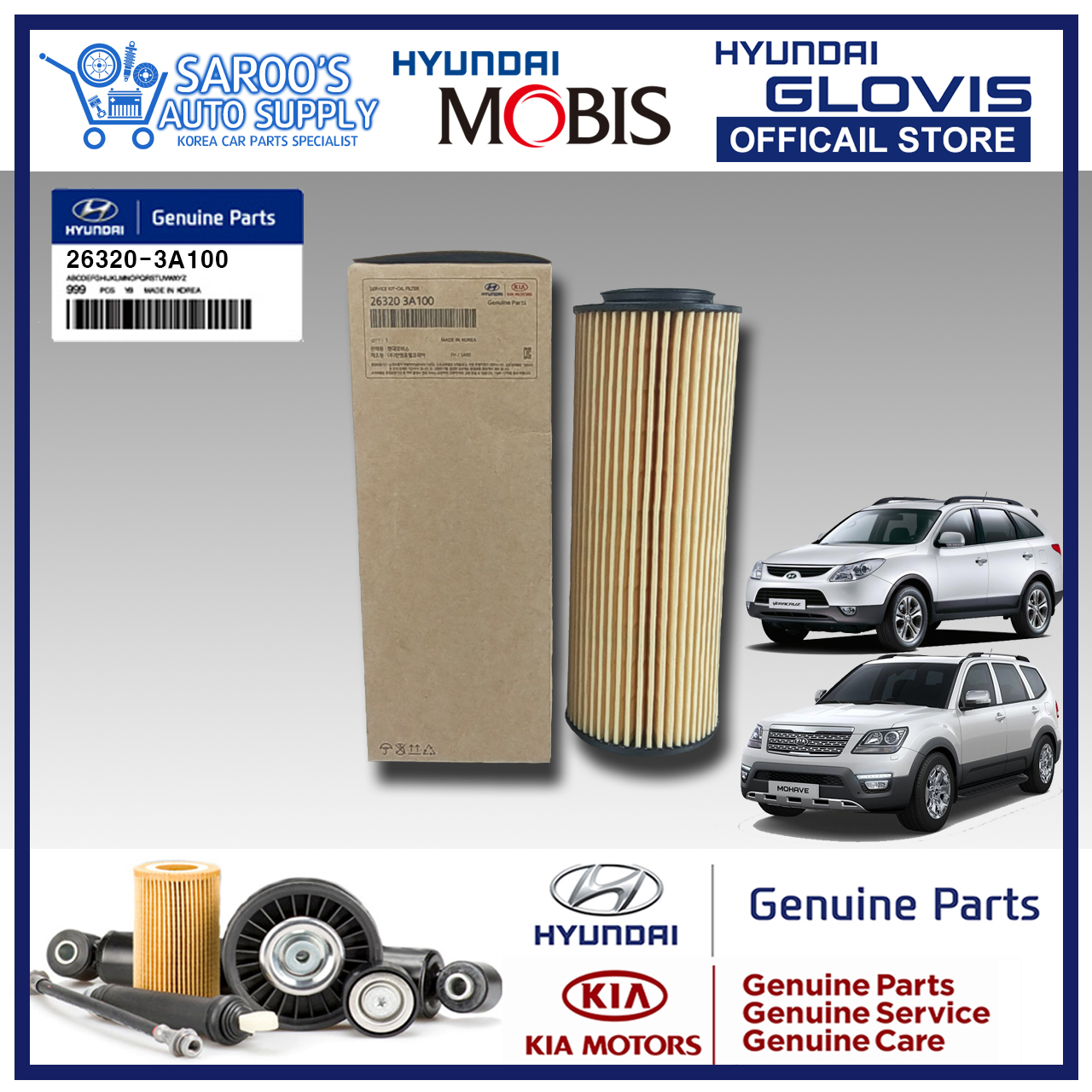 [Genuine] Oil Filter For Kia Mohave , Veracruz , 3000cc , Diesel