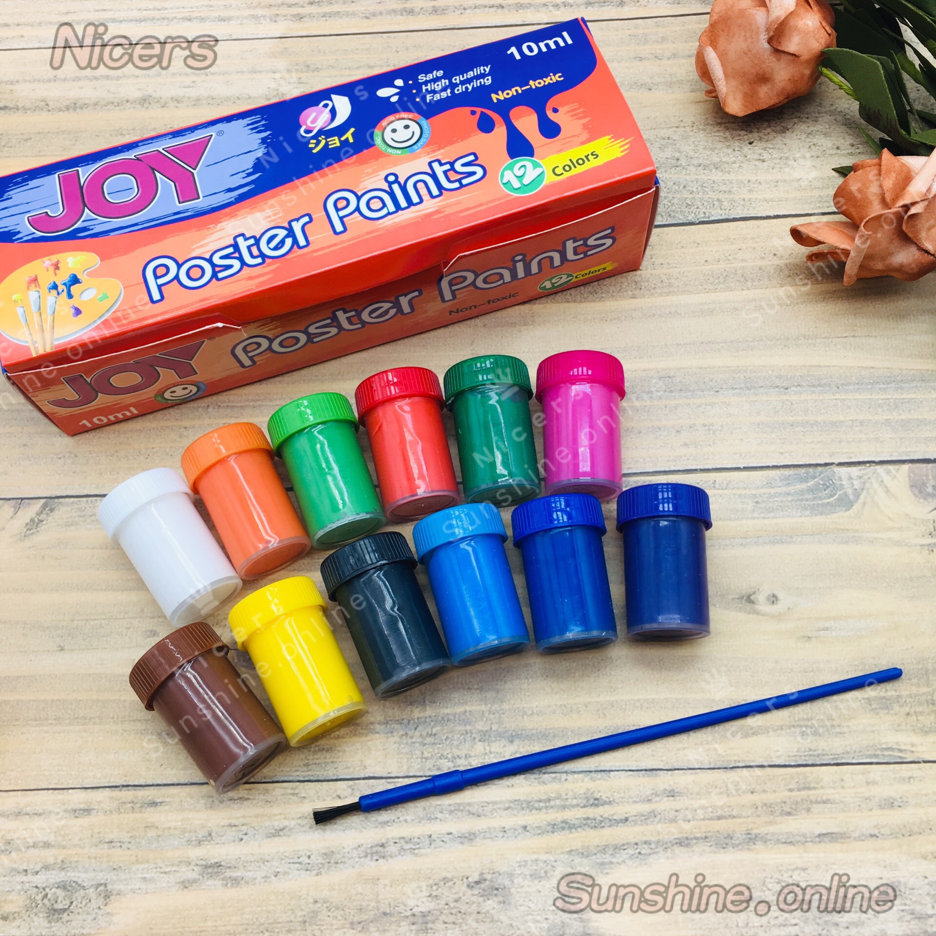 JOY POSTER paints color 12colors*10ml W/brush PC-1210