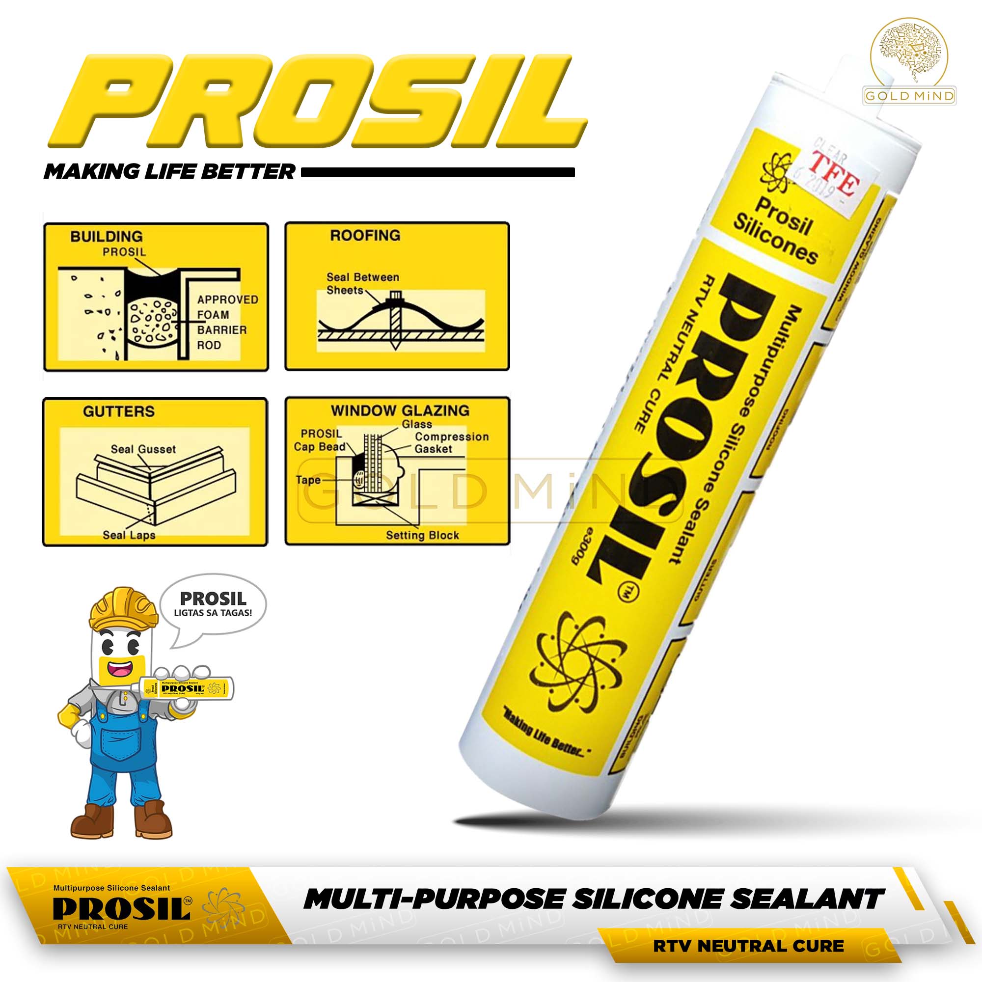 Sealant Prosil Multipurpose Silicone Sealant Neutral Cure Non Acidic