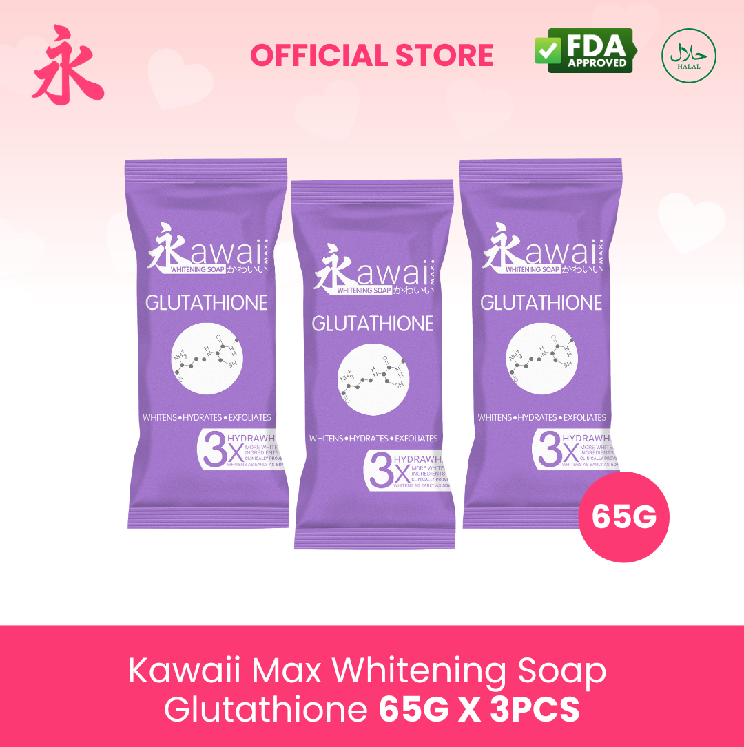 Kawaii Max Glutathione Whitening Soap 65G Gentle Formula Moisturizing Soap  Treats Blemishes Brightening Soap Normal Skin Whitening Soap - Lazada |  Lazada PH
