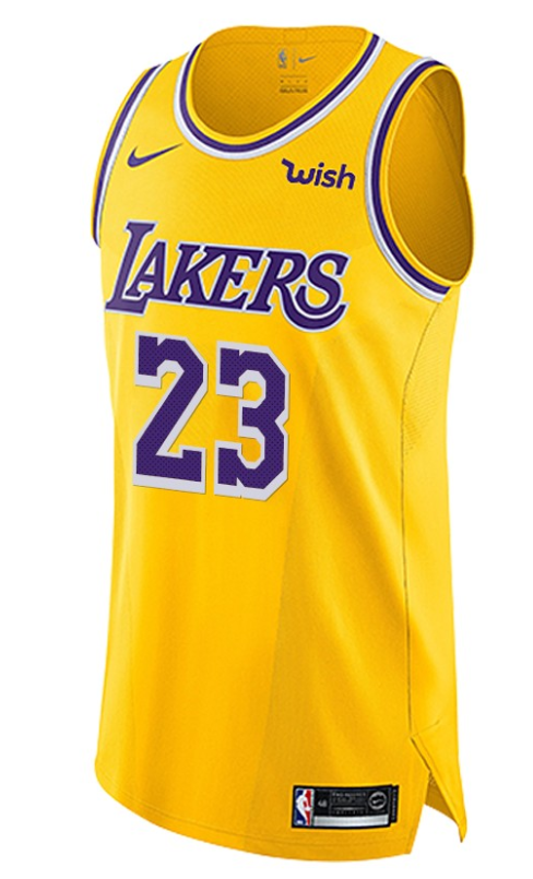 LOS ANGELES WISH LOGO 3/23/24 Lakers Gold Jersey Icon Edition