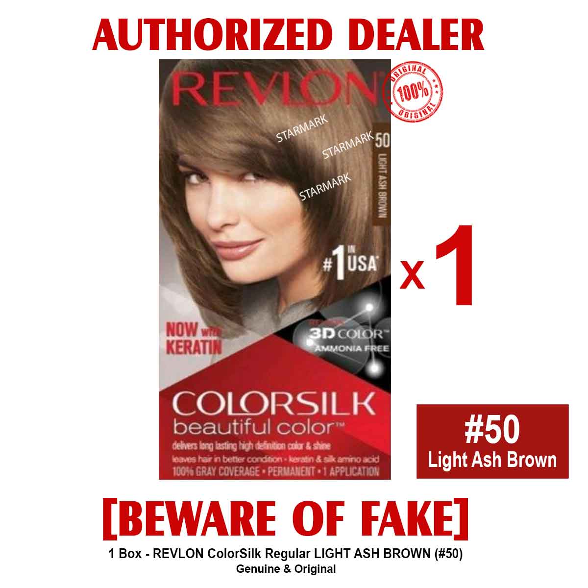 REVLON Colorsilk BEAUTIFUL Color - Revlon LIGHT ASH BROWN (#50) Ammonia  Free Hair Color Colors COLORSILK REGULAR Authentic - 1 Box | Lazada PH