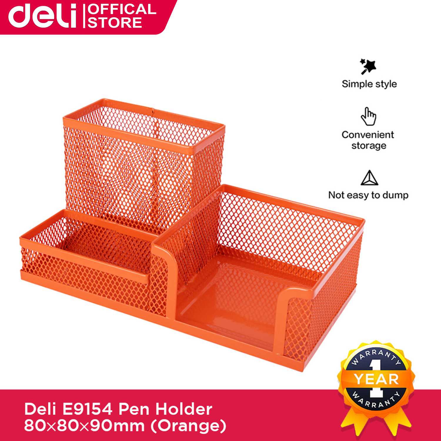 Deli Metal Pen And Pencil Multifunctional School Holder Pencil Holder