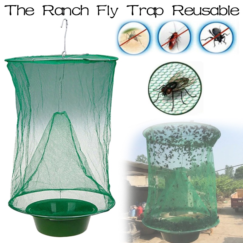 【RmXC4ENn】The Ranch Fly Trap Reusable Fly Catcher Killer Cage Net Trap ...