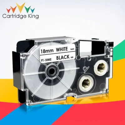 18mm XR-18WE Black on White Cassette Label Tape for Casio XR 18WE 18mm Label Maker for Casio KL-G2 KL-120 KL-130 KL-200 KL-7000