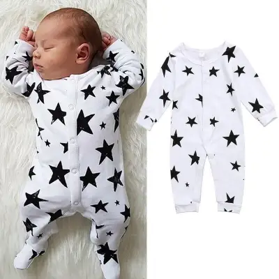 Infant Newborn Baby Boys Cotton Bodysuit Zipper Romper Jumpsuit Clothes Outfits
