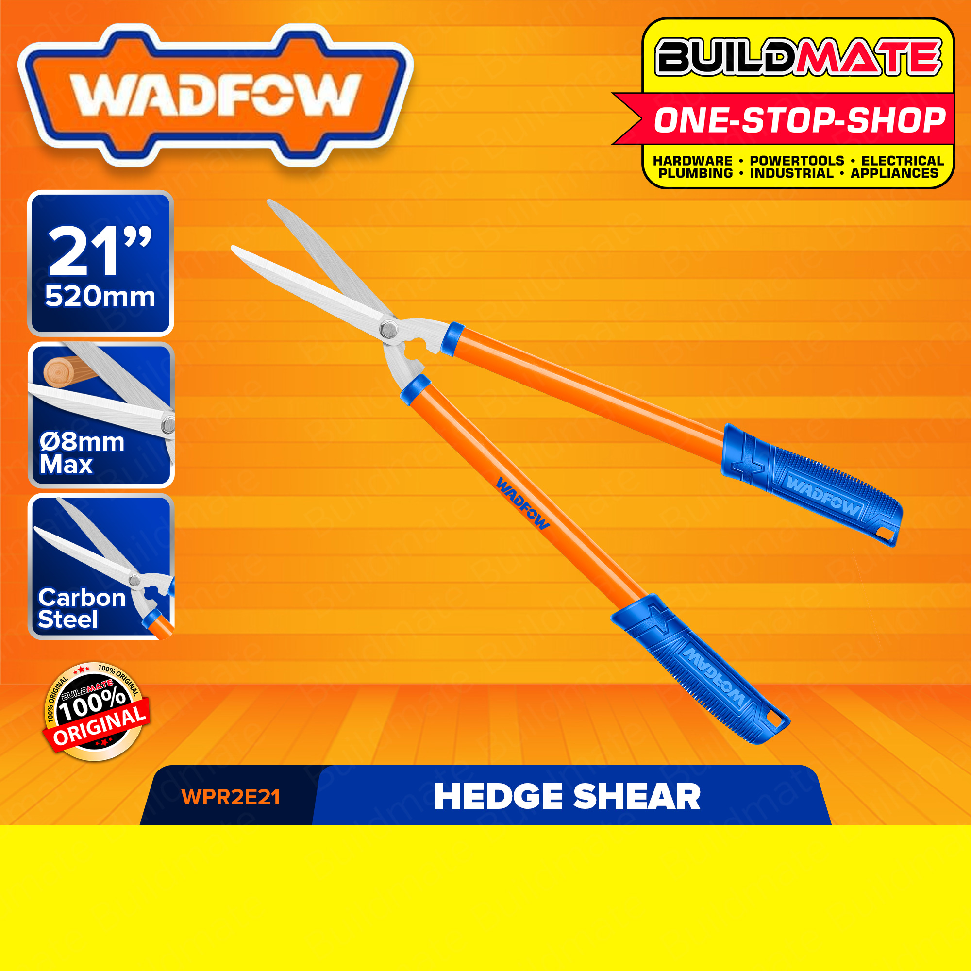 BUILDMATE Wadfow Carbon Steel Hedge Shear 21" Inch 700mm Plant Grass