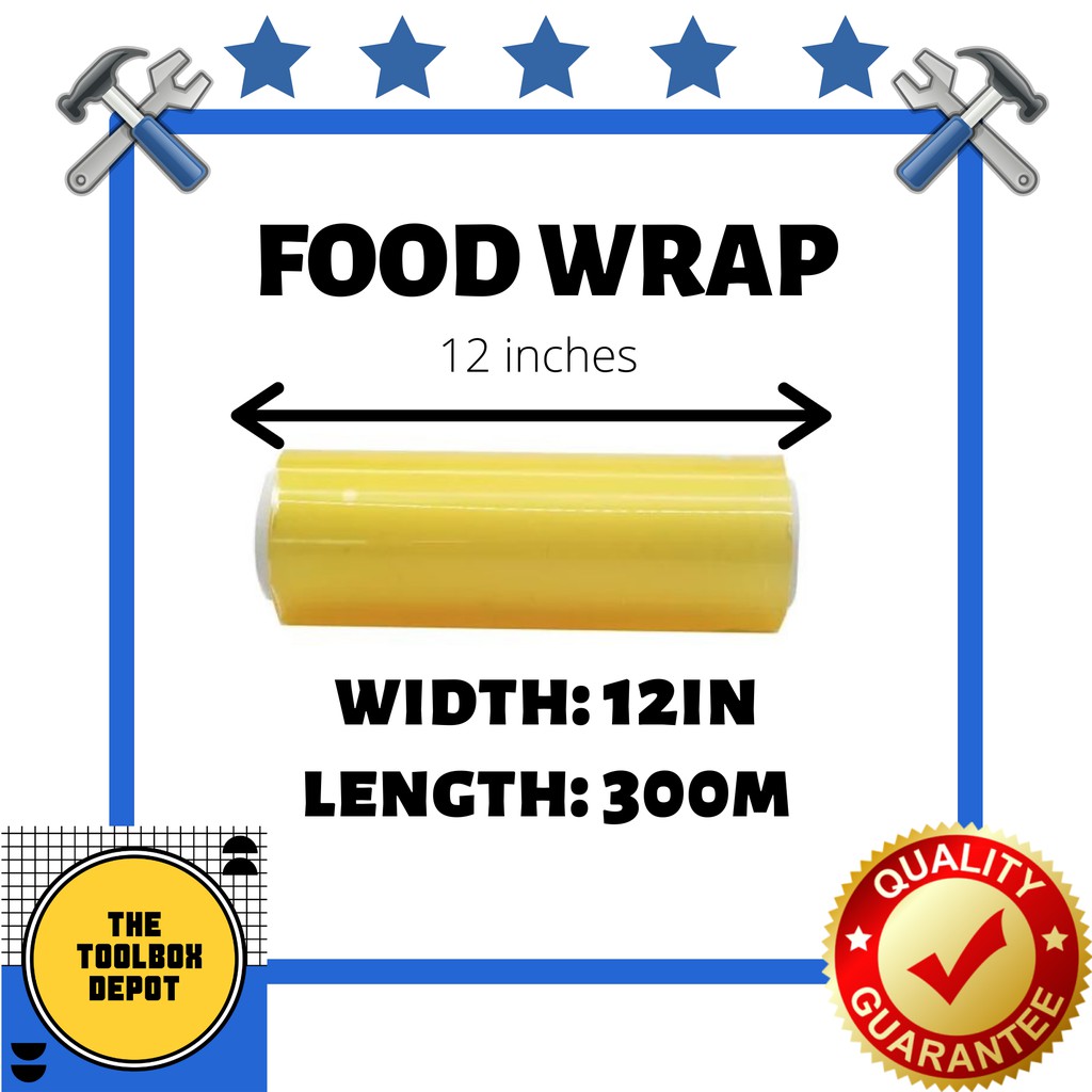 Plastic Food Wrap (12 x 300 meters) Food Grade Cling Wrap Food
