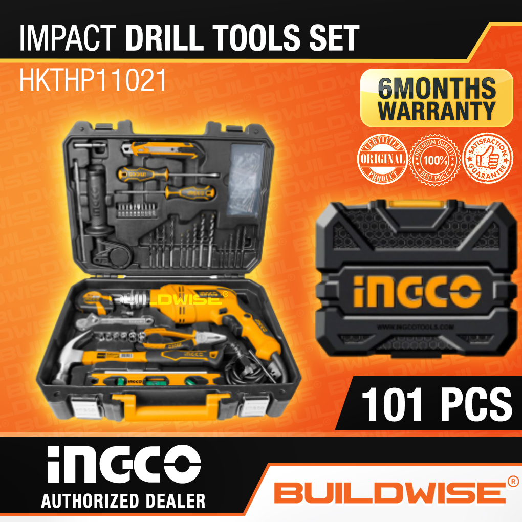 Ingco Impact Drill with Tool Set 101 Pieces Accessories and Case 650