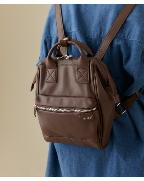 anello faux leather mini backpack brown Ella anello Faux Leather Exterior Backpack