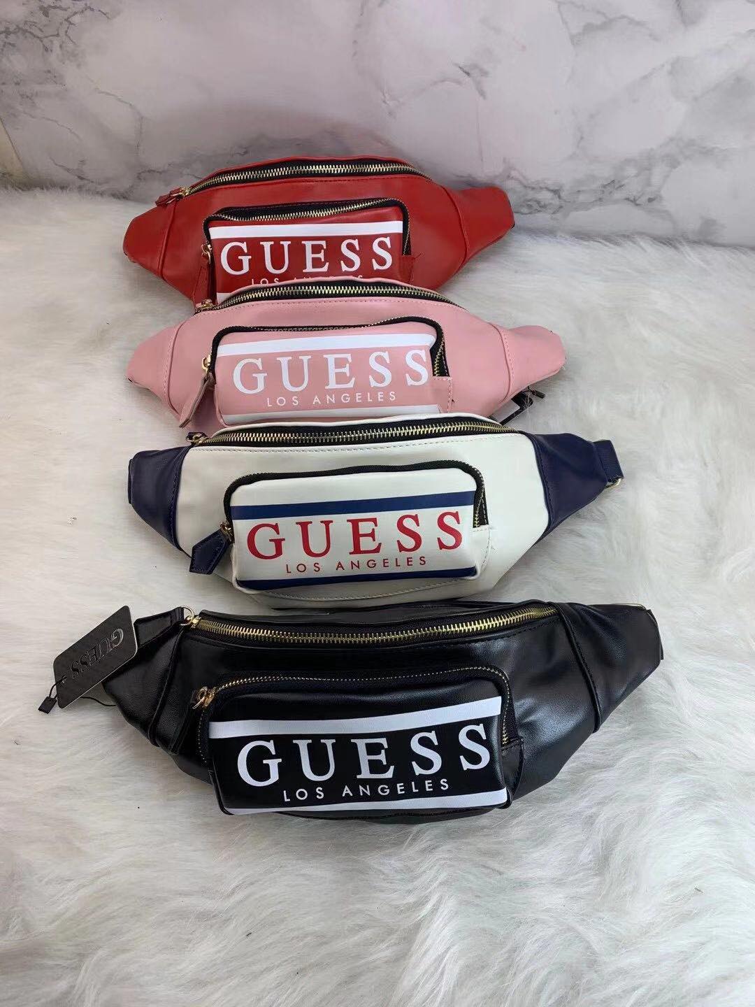 guess white belt bag