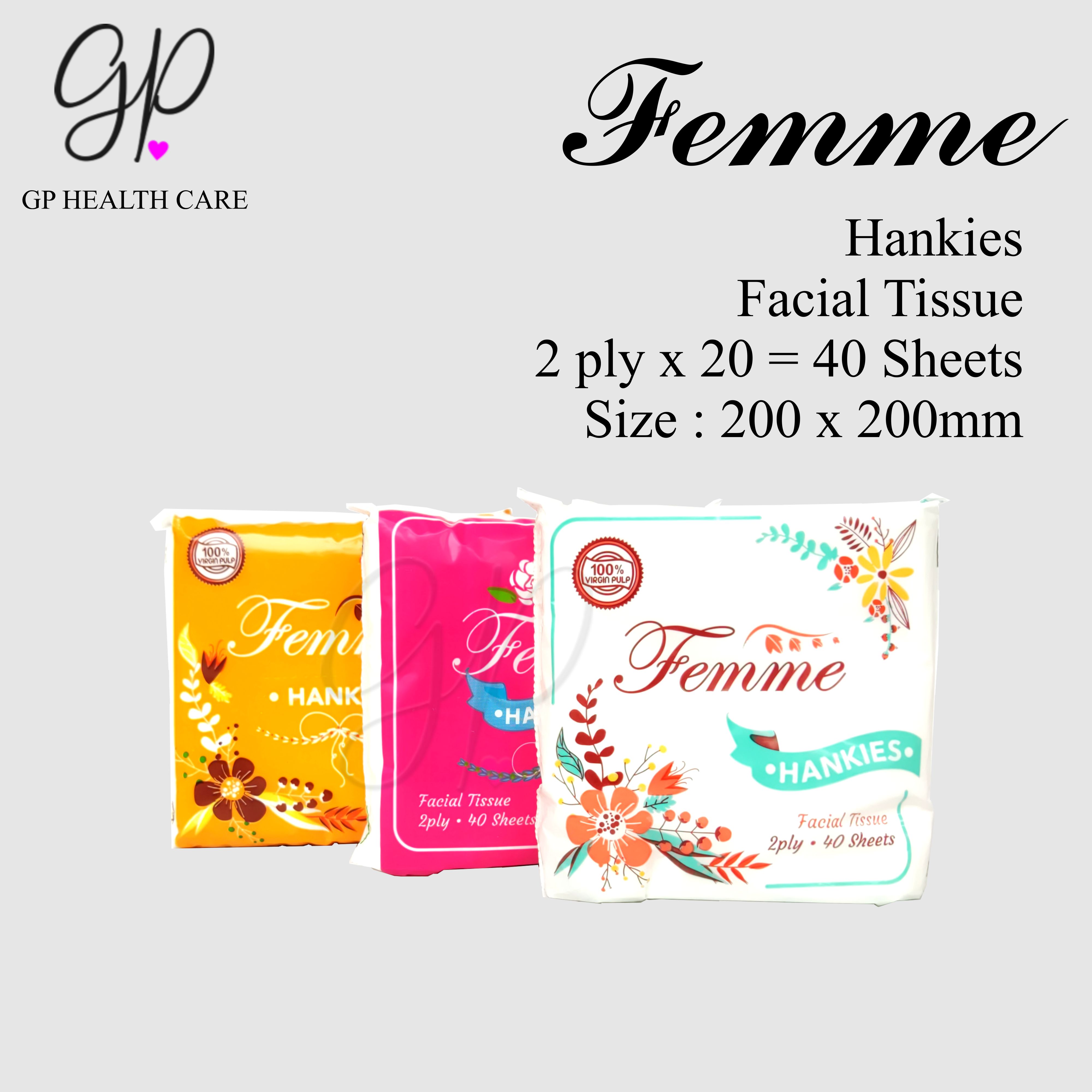 Femme Hankies facial tissue 2Ply 40sheets GP Health Care Lazada PH