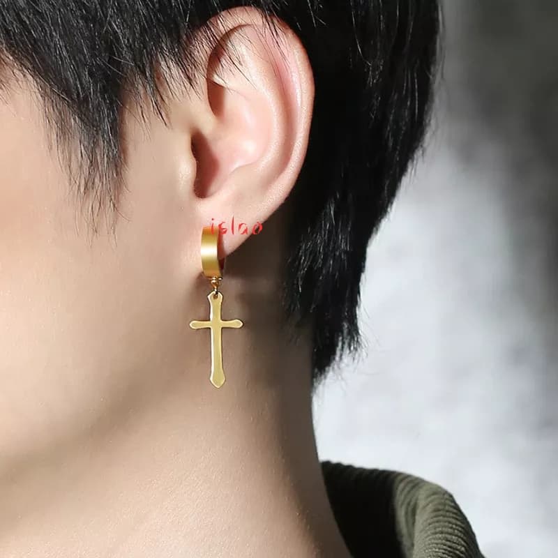 Loop hot sale cross earrings