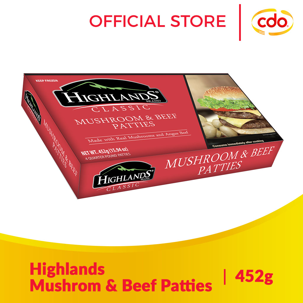 HIGHLANDS Classic Mushroom and Beef Patties 452g Lazada PH