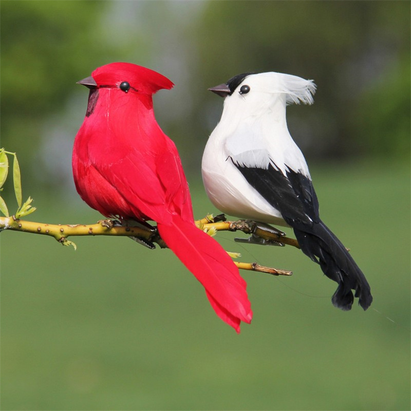 Foam Feather Artificial Parrots Imitation Bird Model Outdoors Garden Decoration