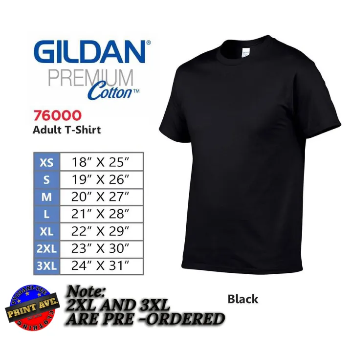 Gildan Premium Cotton T Shirt Plain By Print Ave Lazada Ph