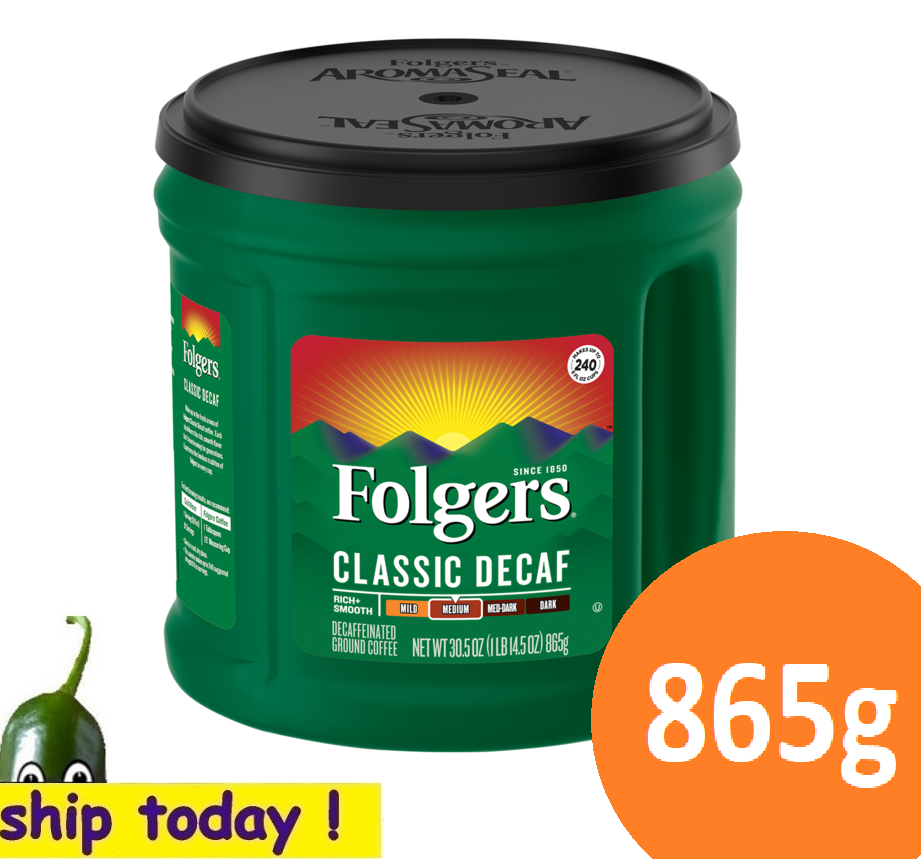 Folgers 2023 Classic Medium Decaf Ground Coffee decaf green 320 g or