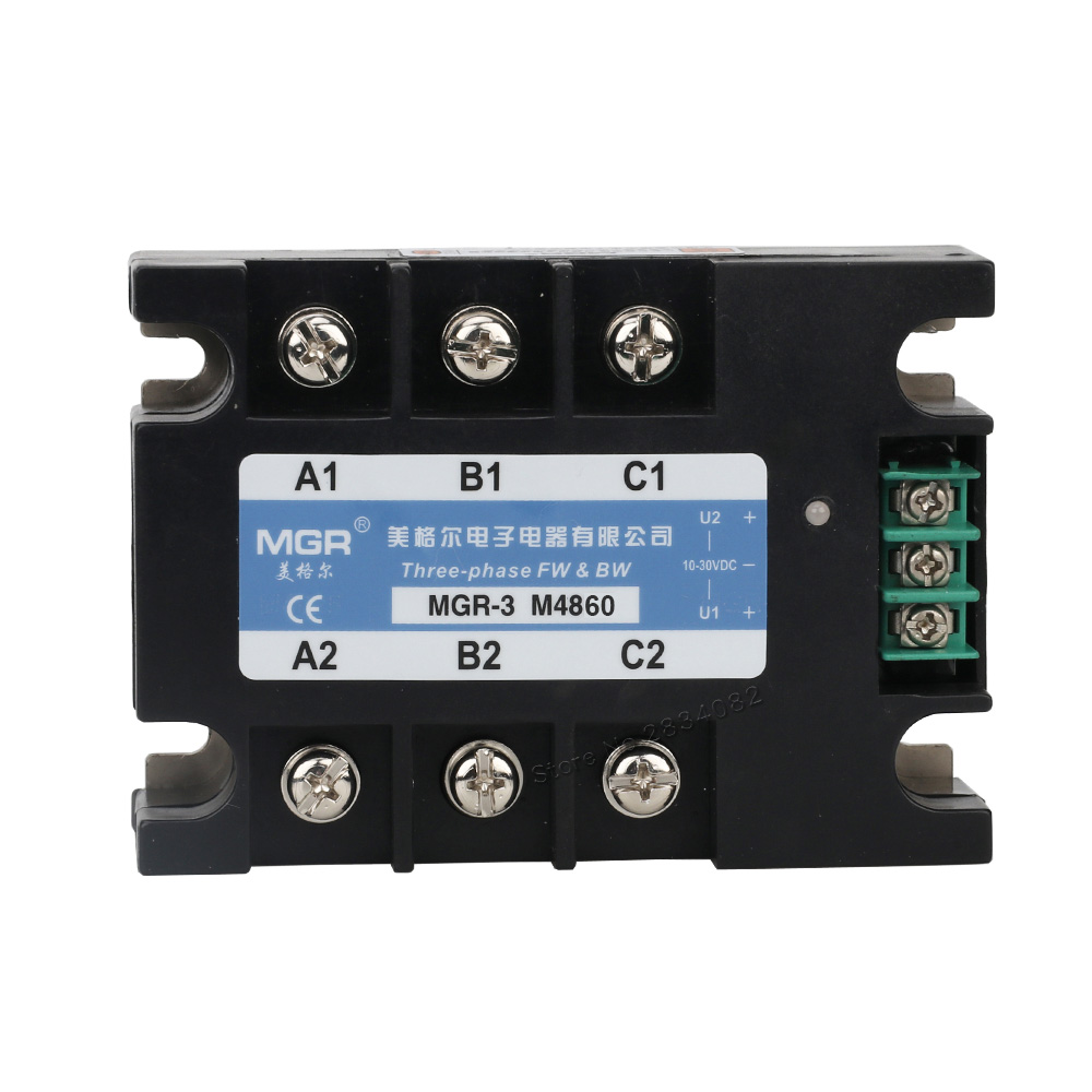 Three 3 Phase Reversing FW&BW Solid State Relay 1030VDC 480VAC Forward