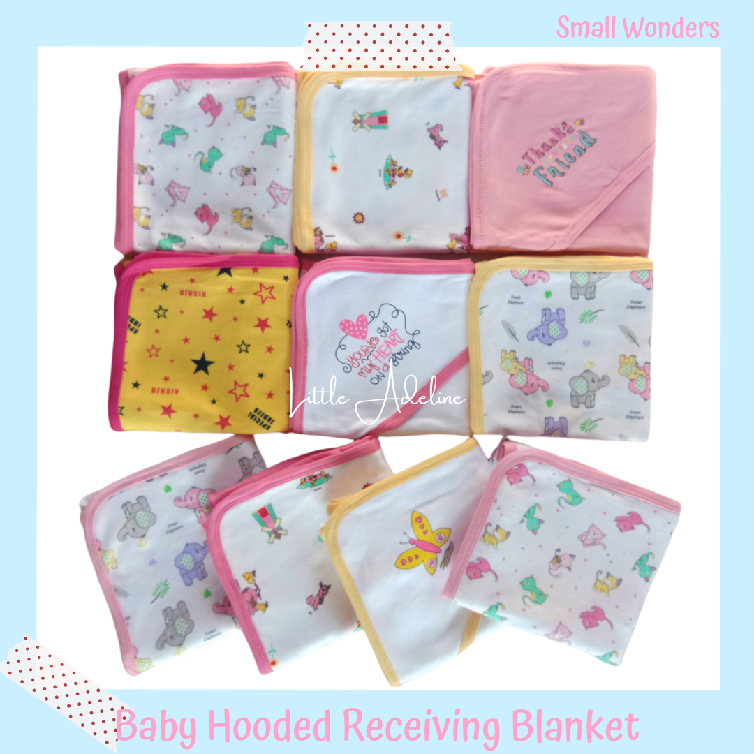 LittleAdeline.Ph Newborn Baby Hooded Receiving Blanket Cotton Lazada PH