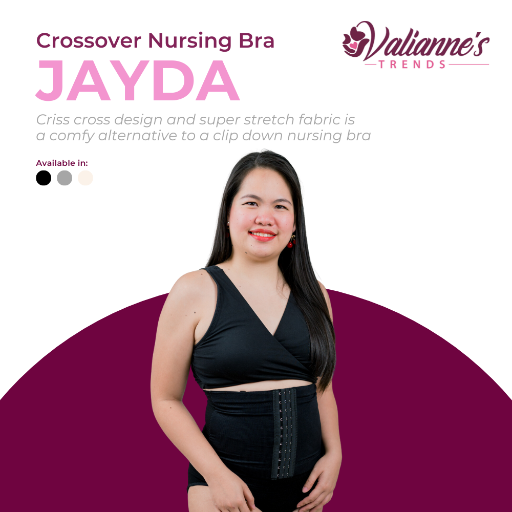 Valianne's Trends - Jayda Crossover Nursing Bra - Breastfeeding - Sleeping  Bra - Maternity
