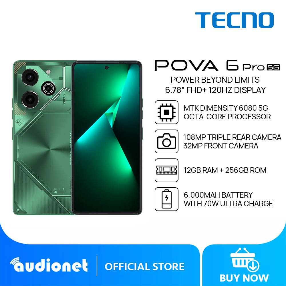 Tecno Pova 6 Pro 5g 12gb Ram 256gb Rom With Nfc 6000mah 70w Ultra Charge Mediatek