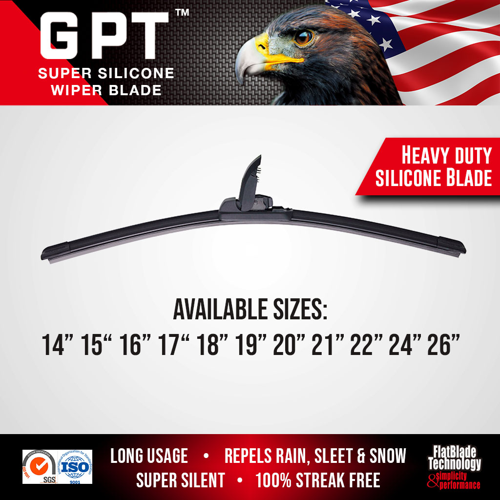 GPT Front Wiper Blades Super Silicone 1 pc Universal Type Banana