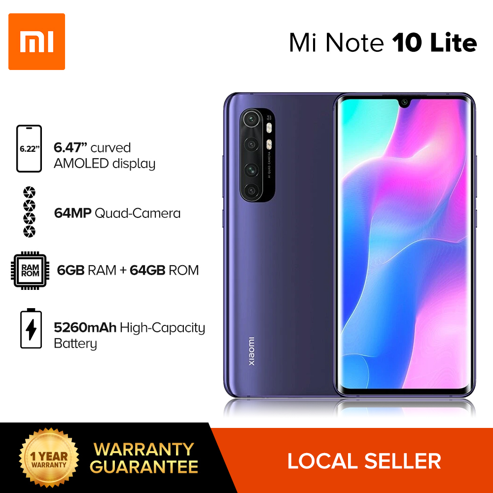XIAOMI Mi Note 10 Lite 6GB RAM 64GB ROM 6.47 FHD 3D Curved AMOLED