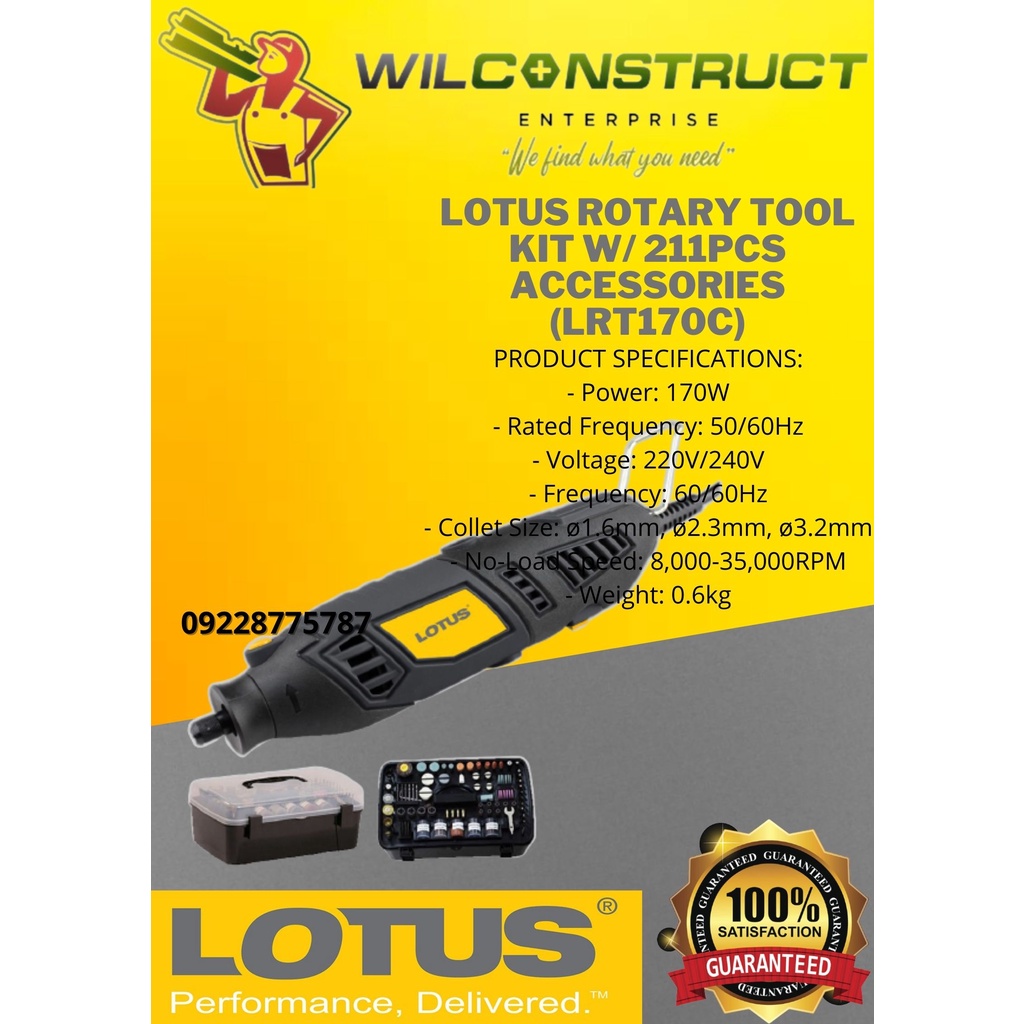 LOTUS Rotary Tool Kit w 211pcs Accessories (LRT170C)♕ Lazada PH