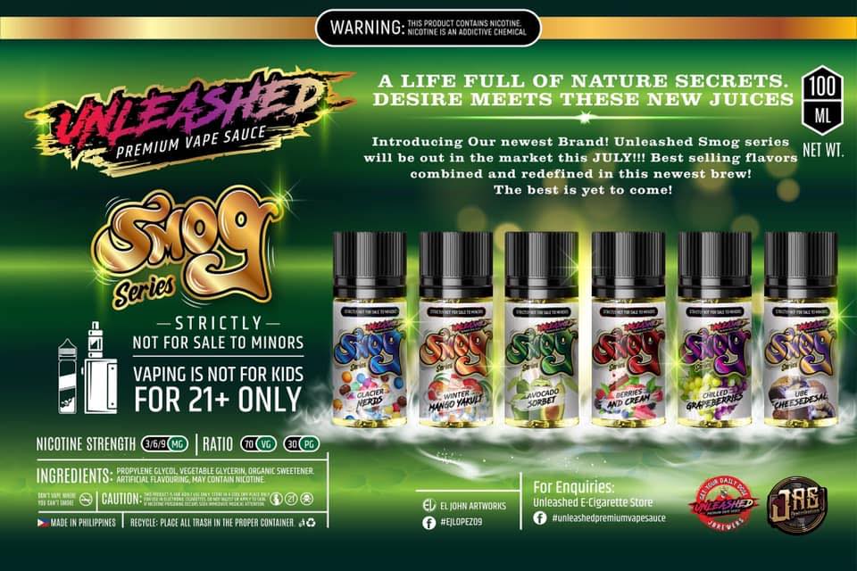 Smog 100ml Vape Juice 3mg or 9mg E Liquid Vaping Low Strength High VG