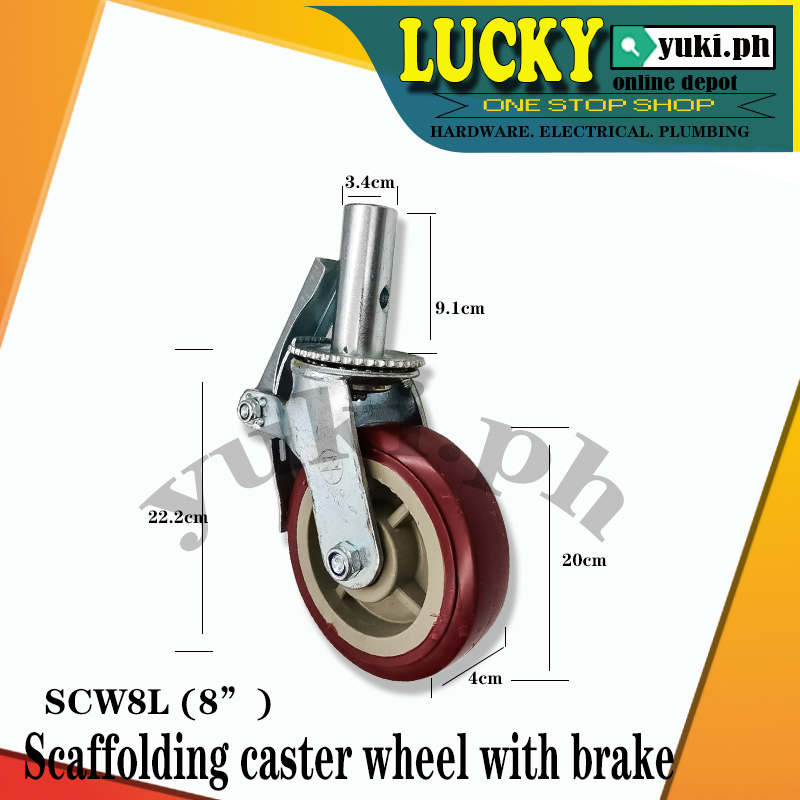 SCW6L/SCW8L SCAFFOLDING CASTER WHEEL WITH BREAK HEAVY DUTY Lazada PH