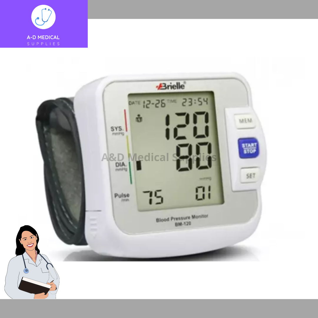 Blood Pressure Wrist Monitor BRIELLE Dual Memory Bp Monitor