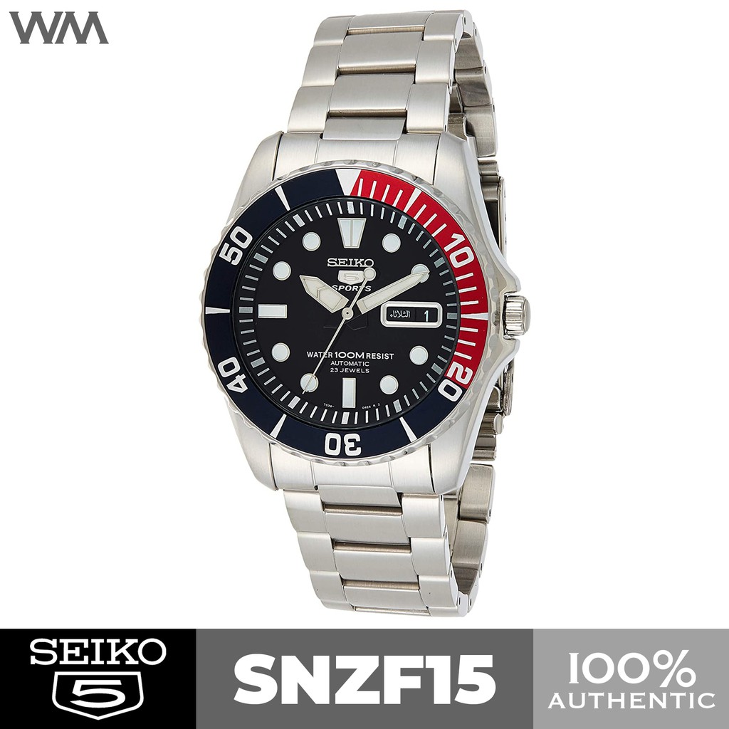 Seiko 5 Pepsi Sea Urchin Stainless Steel Automatic Watch SNZF15 SNZF15K1 |  Lazada PH