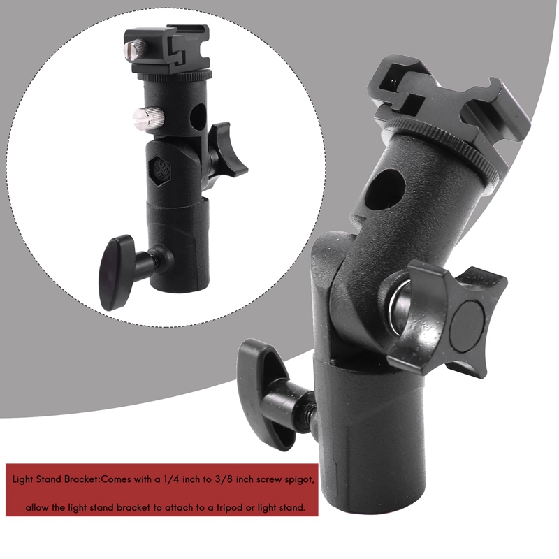 Camera Flash Speedlite Mount,Professional Swivel Light Stand Light Bracket Umbrella Bracket Mount Shoe Holder E Type For Canon Nikon Pentax Olympus and Speedlite Flashe