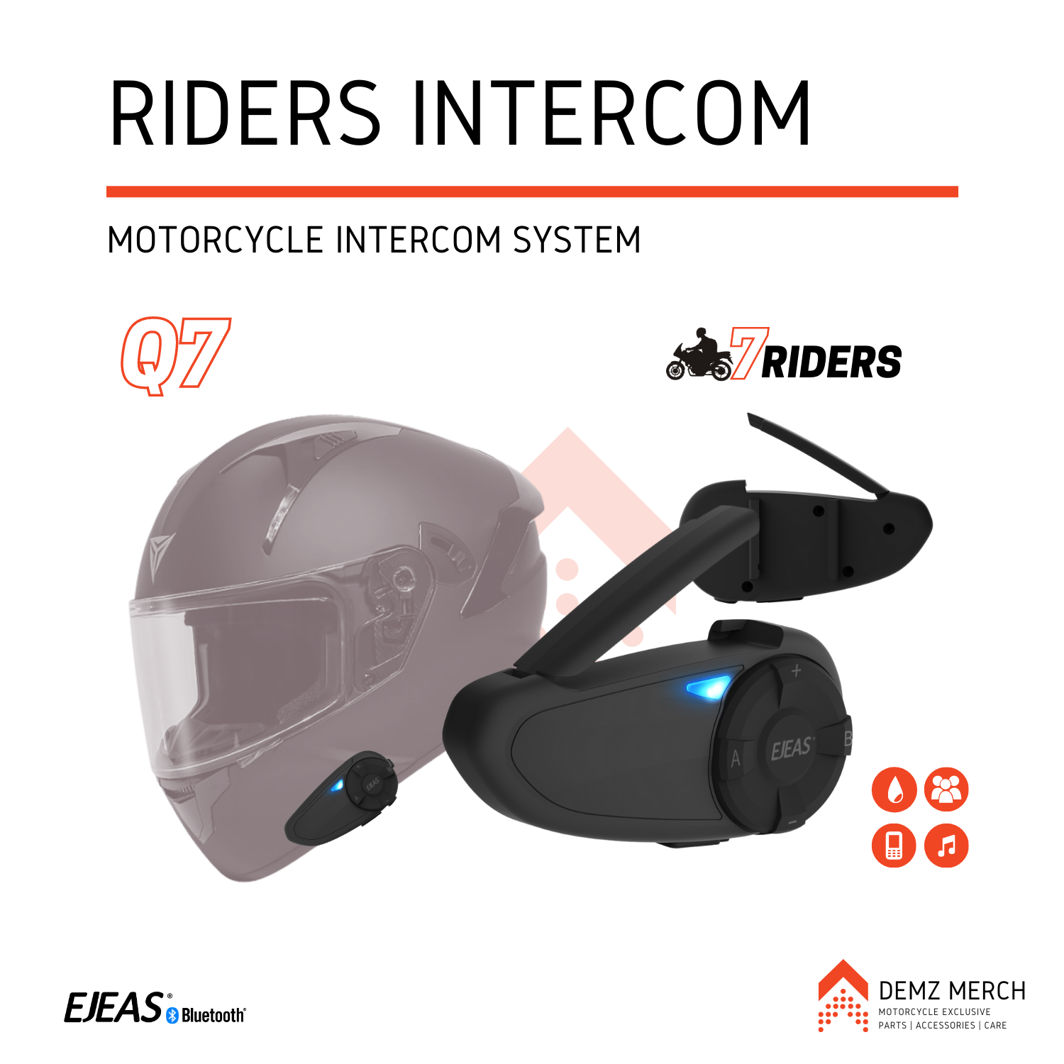 bluetooth intercom system for motorcycle helmets