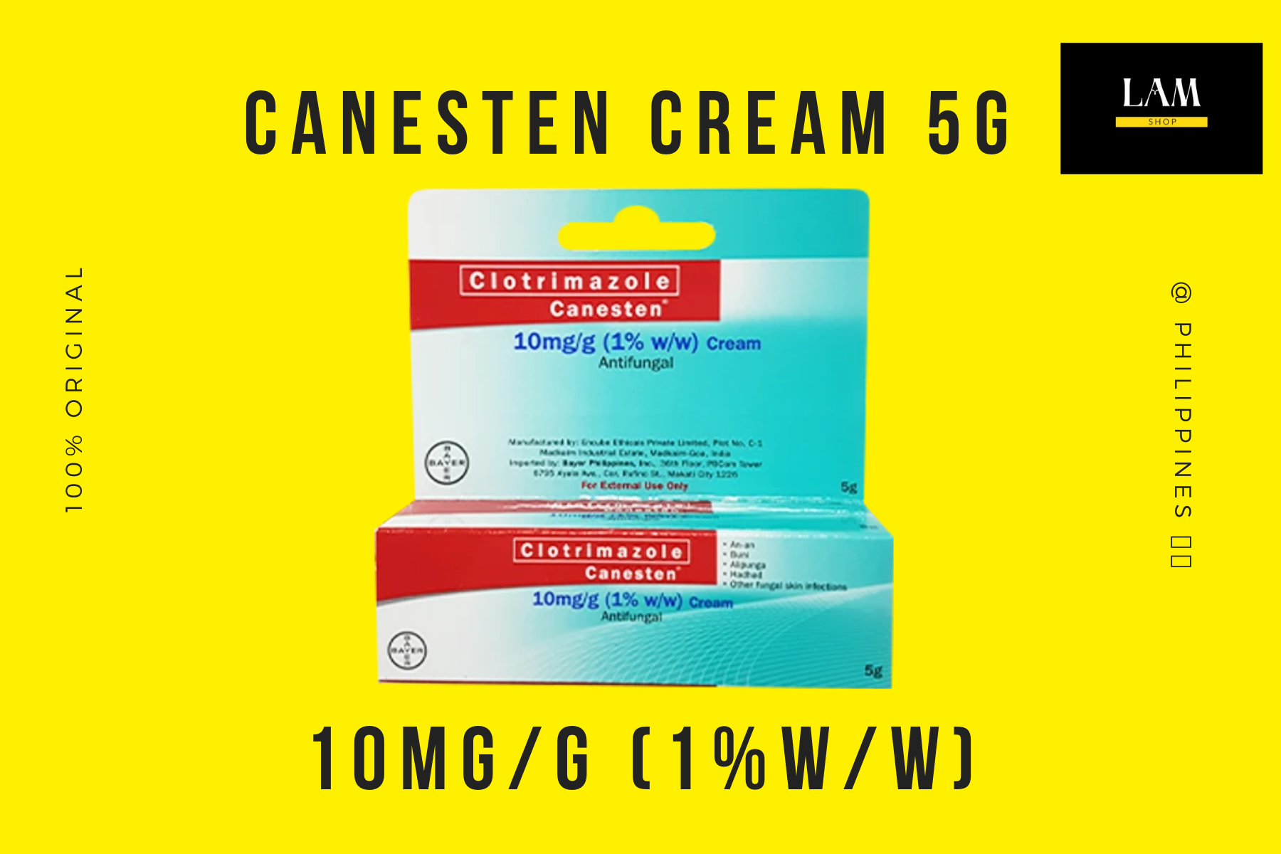 Clotrimazole CANESTEN CREAM 5G 10mg/g(1w/w) Lazada PH