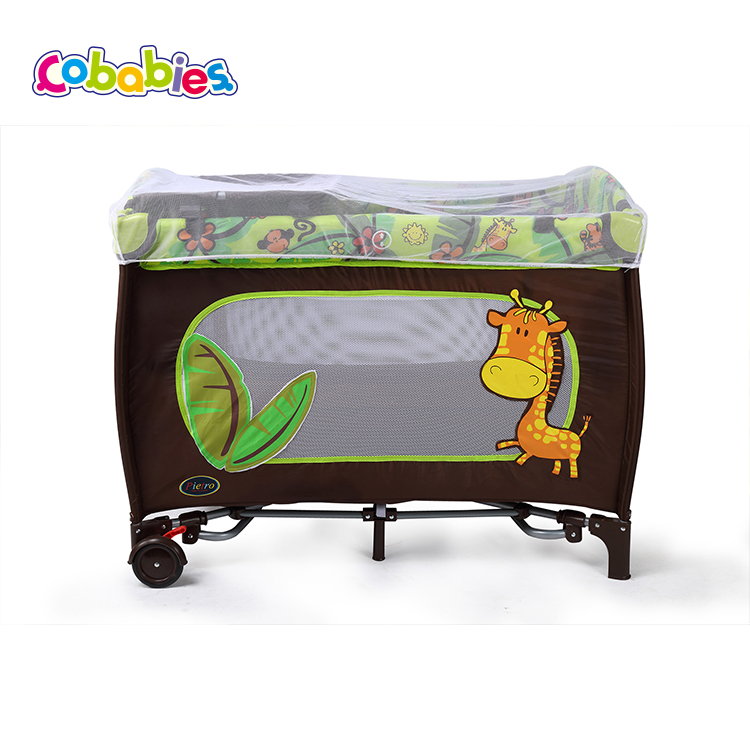 COBABIES Smart Folding Portable Travel Baby Bed Crib Convertible to Rocker, Playpen (Green and