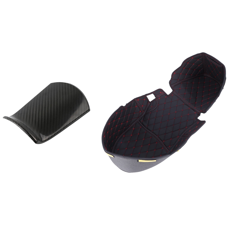 2 Pcs Motorcycle Accessories: 1 Pcs Leather Rear Trunk Cargo Liner Protector & 1 Pcs Fuel Gas Oil Tank Cap Cover