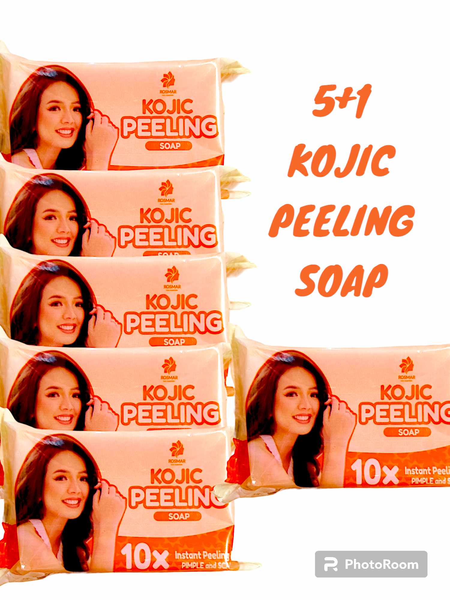 Buy5 Get1 Original Rosmar Kojic Peeling Soap 10x Instant Peeling Pimple